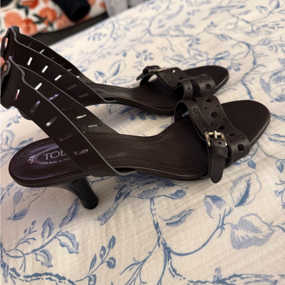 Tod’s Women's Dark Brown 2.5inch heel Sandal